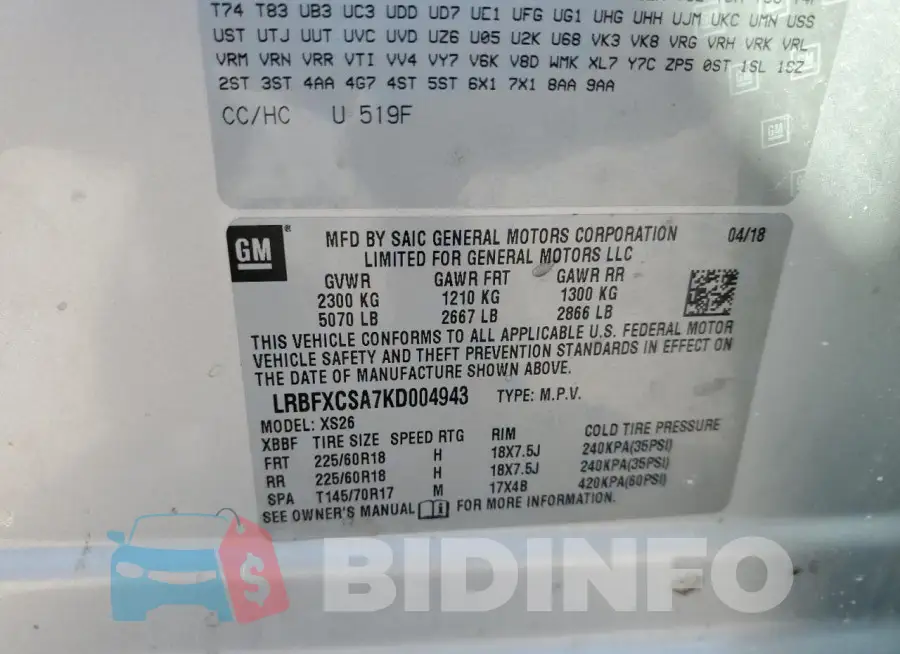 LRBFXCSA7KD004943 Photo# 14
