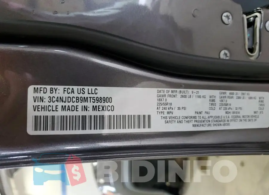 3C4NJDCB9MT598900 Photo# 13
