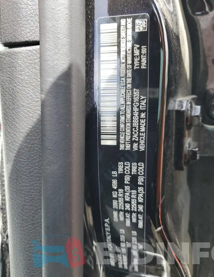 ZACCJBBB4HPG16357 Photo# 13