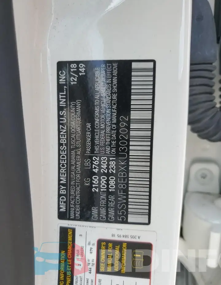 55SWF8EBXKU302092 Photo# 13
