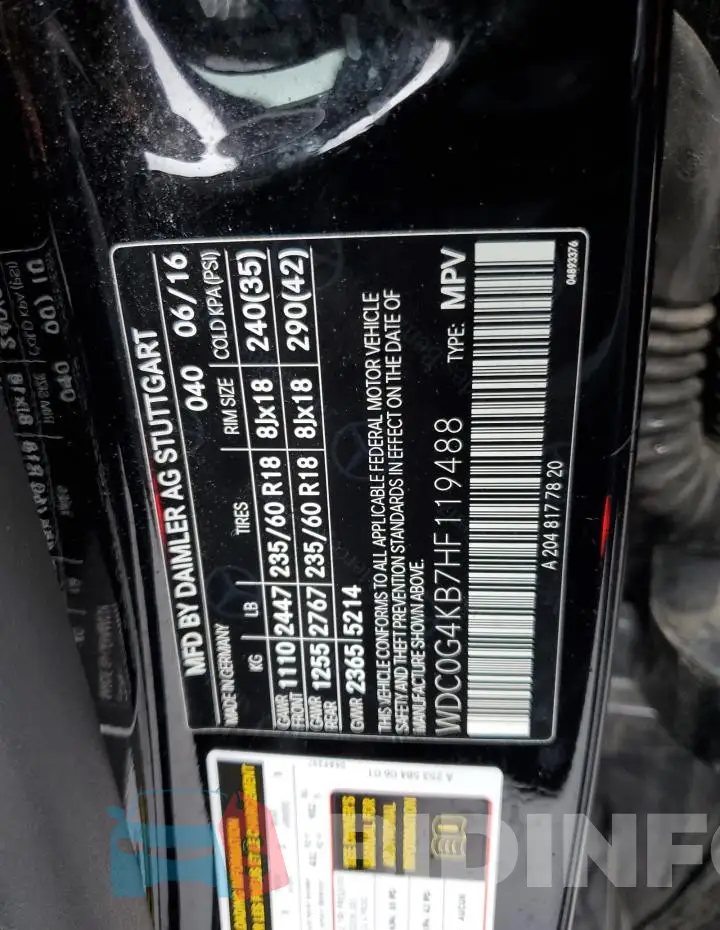 WDC0G4KB7HF119488 Photo# 12