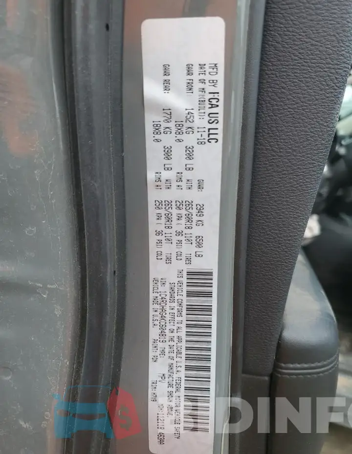1C4RDHAG4KC604819 Photo# 14