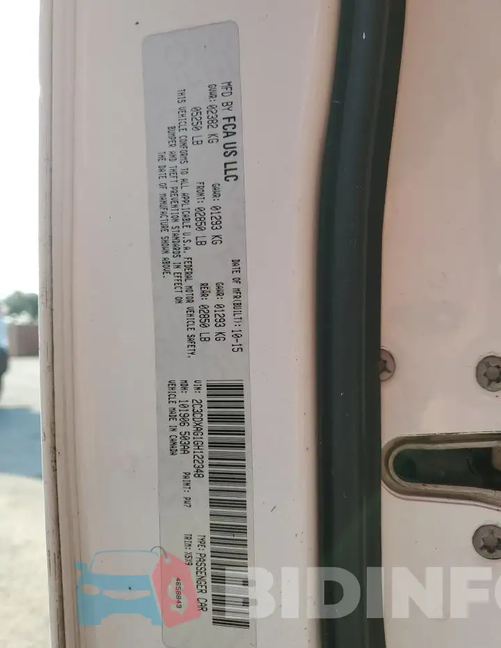 2C3CDXAG1GH122348 Photo# 12