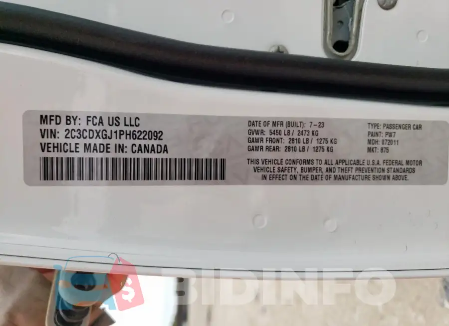 2C3CDXGJ1PH622092 Photo# 13