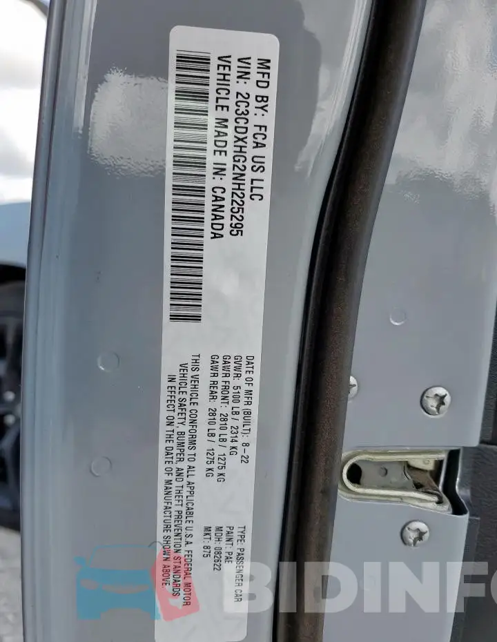 2C3CDXHG2NH225295 Photo# 12