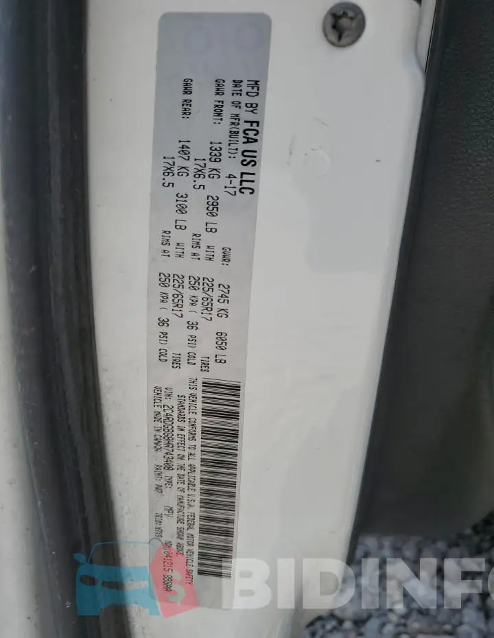 2C4RDGBG8HR743408 Photo# 13