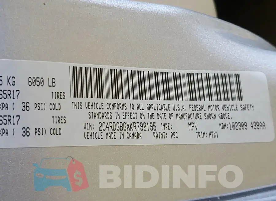 2C4RDGBGXKR792195 Photo# 14