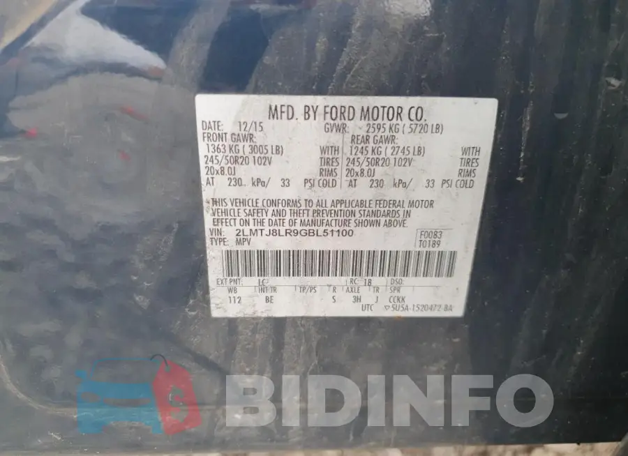 2LMTJ8LR9GBL51100 Photo# 13
