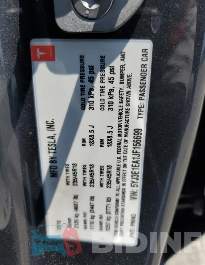 5YJ3E1EA1JF156699 Photo# 12