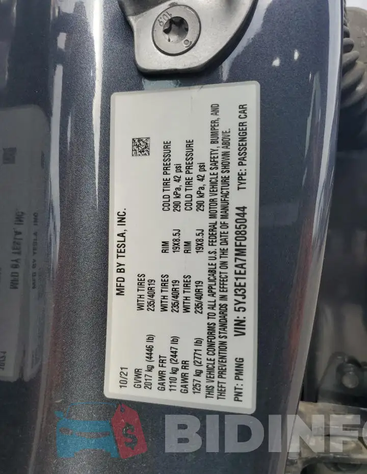 5YJ3E1EA7MF085044 Photo# 12
