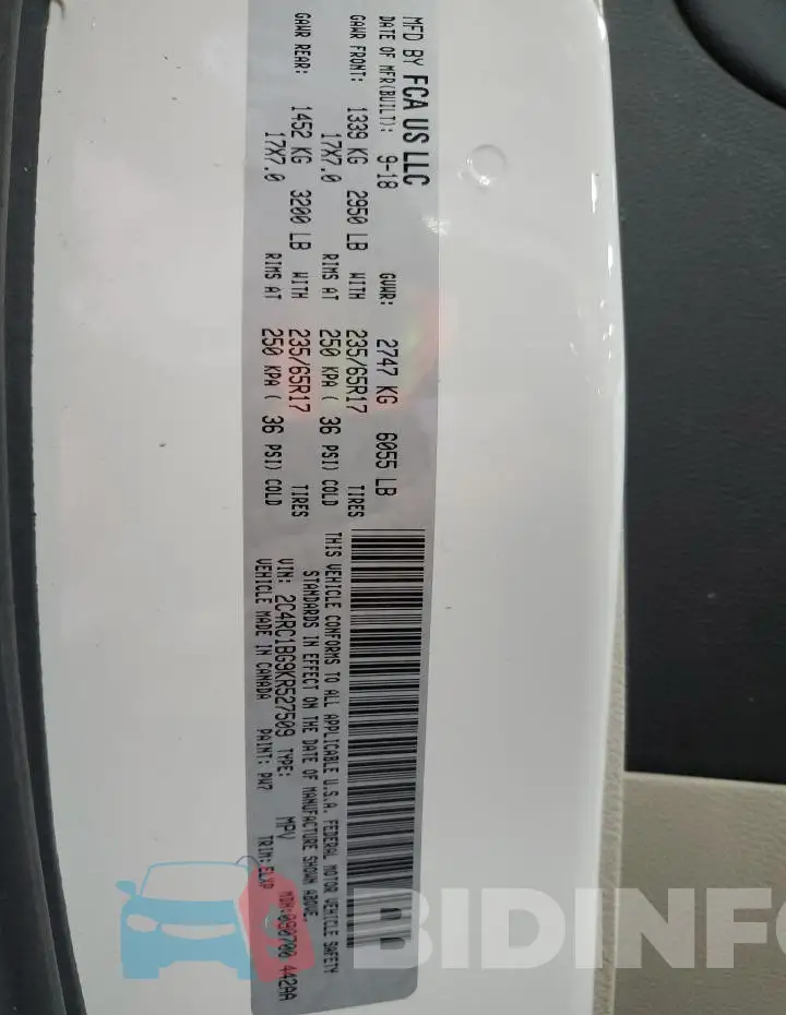 2C4RC1BG9KR527509 Photo# 14