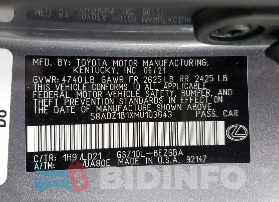 58ADZ1B1XMU103643 Photo# 12