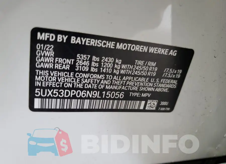 5UX53DP06N9L15056 Photo# 13