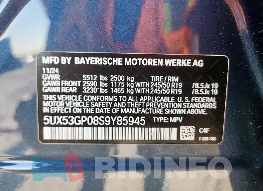 5UX53GP08S9Y85945 Photo# 13