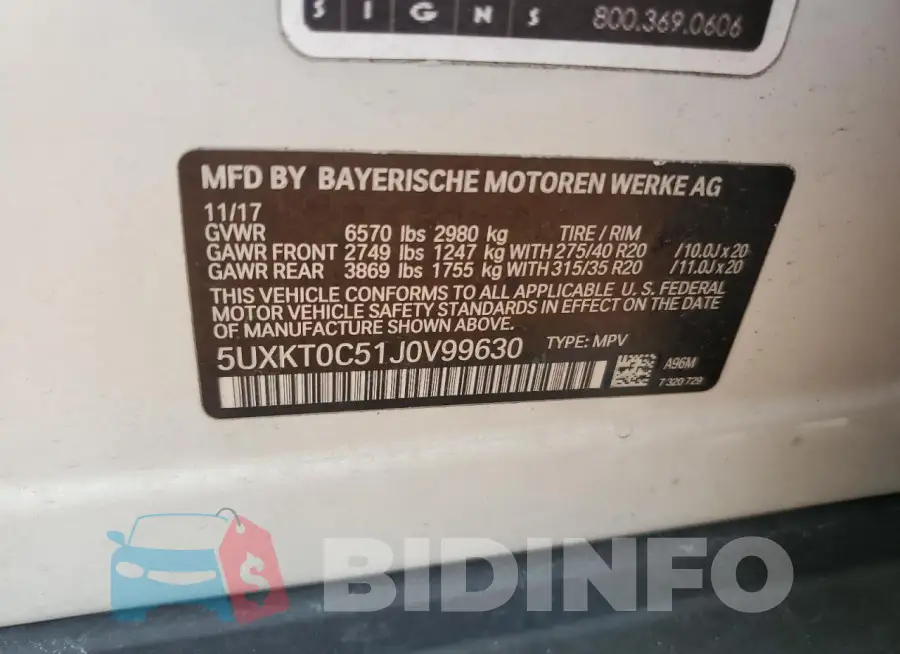 5UXKT0C51J0V99630 Photo# 13