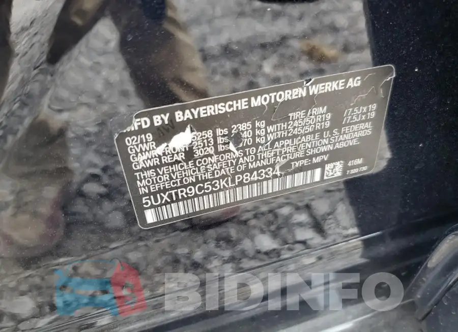 5UXTR9C53KLP84334 Photo# 13