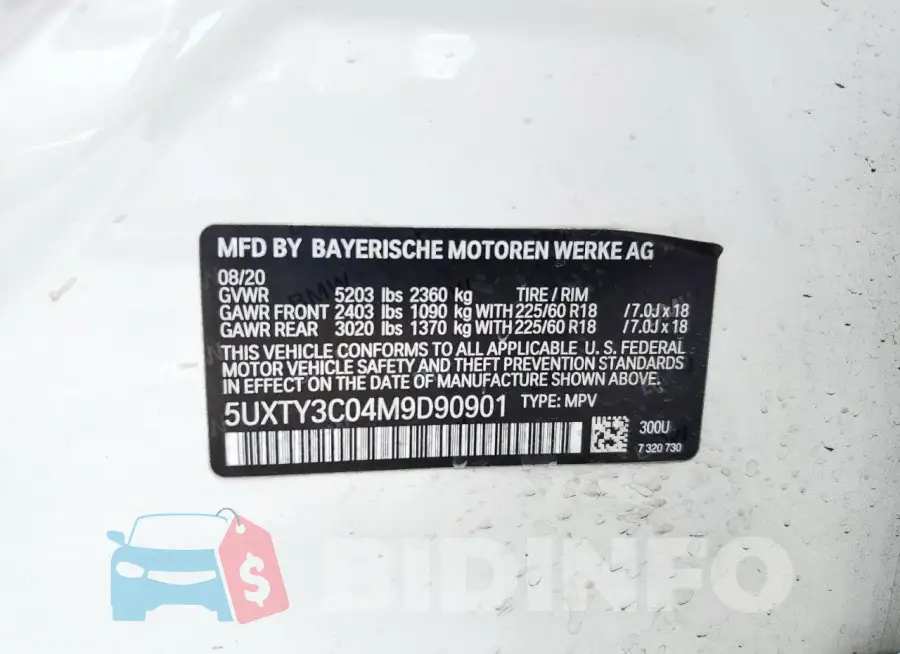 5UXTY3C04M9D90901 Photo# 14