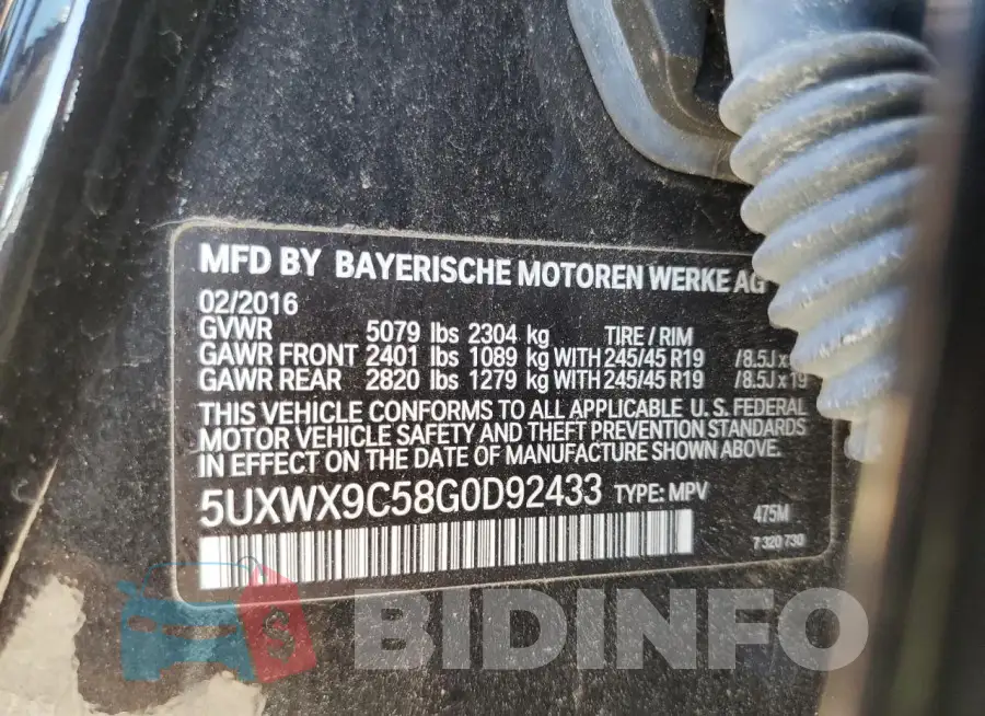 5UXWX9C58G0D92433 Photo# 13