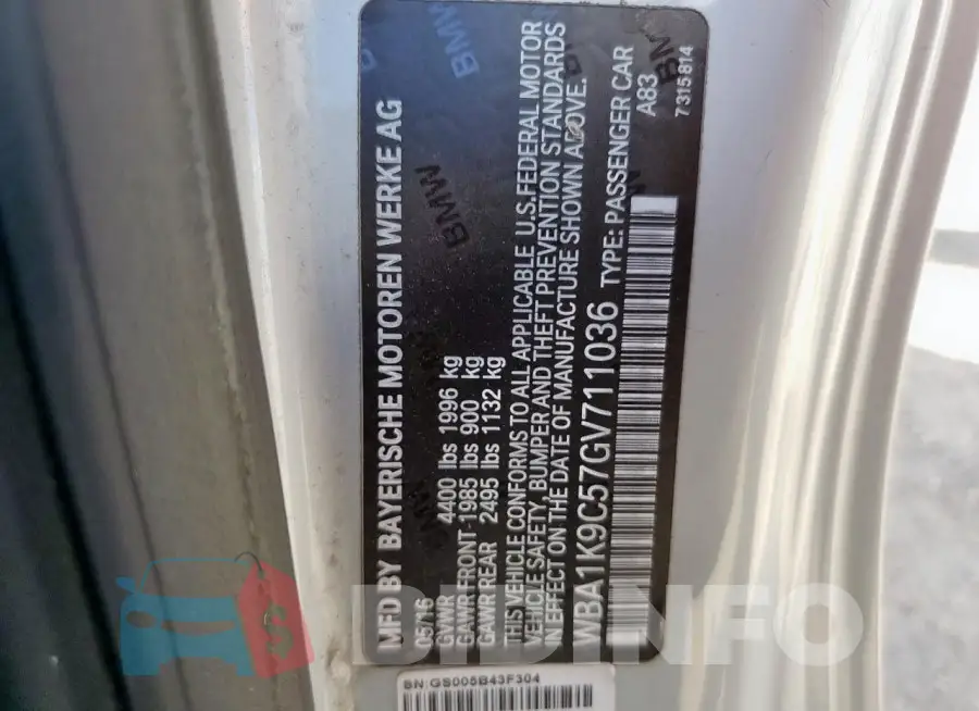 WBA1K9C57GV711036 Photo# 12