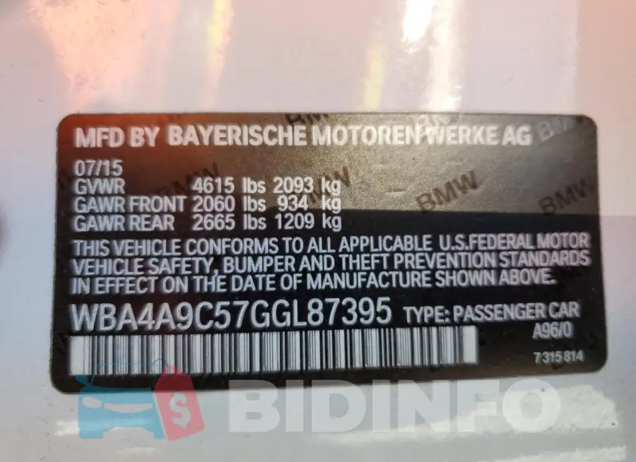 WBA4A9C57GGL87395 Photo# 12