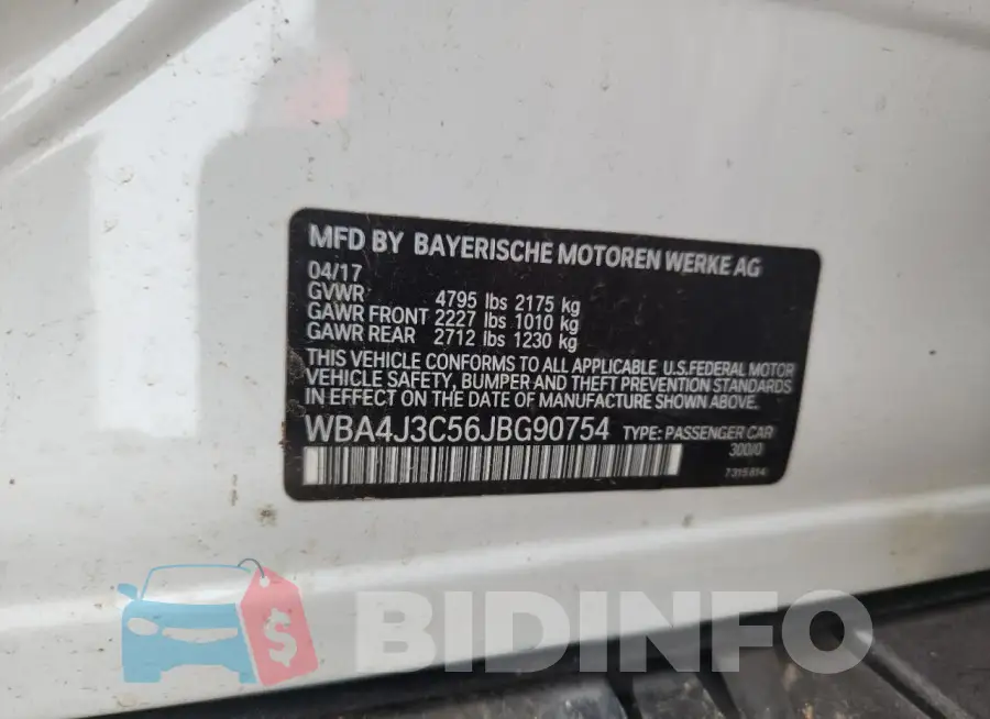 WBA4J3C56JBG90754 Photo# 12