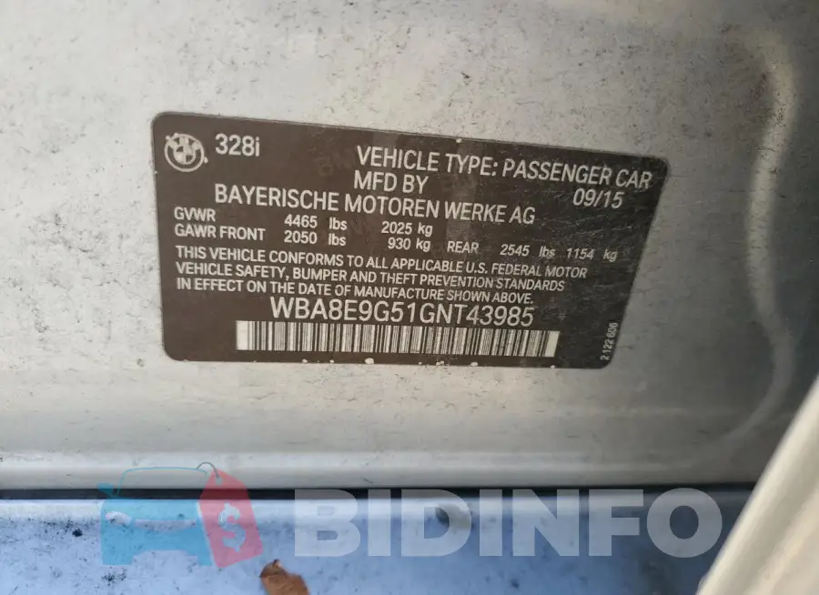 WBA8E9G51GNT43985 Photo# 12