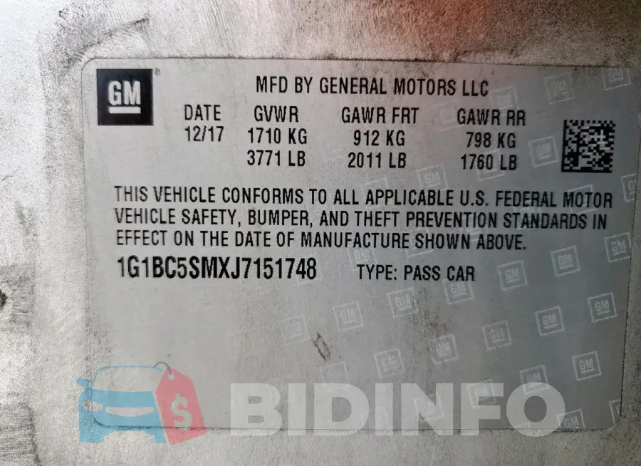 1G1BC5SMXJ7151748 Photo# 12