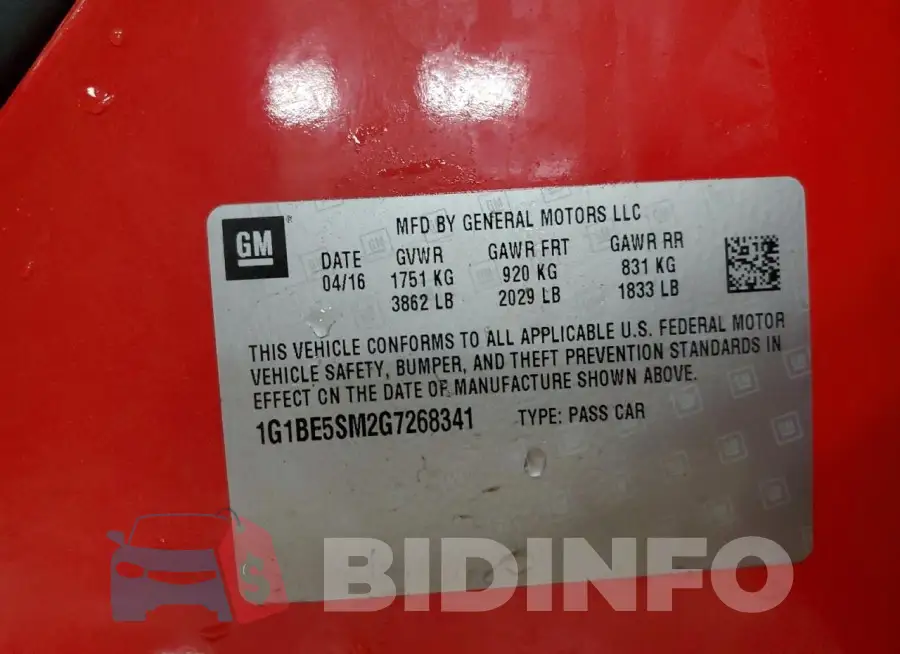 1G1BE5SM2G7268341 Photo# 12