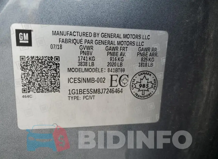 1G1BE5SM8J7246464 Photo# 13