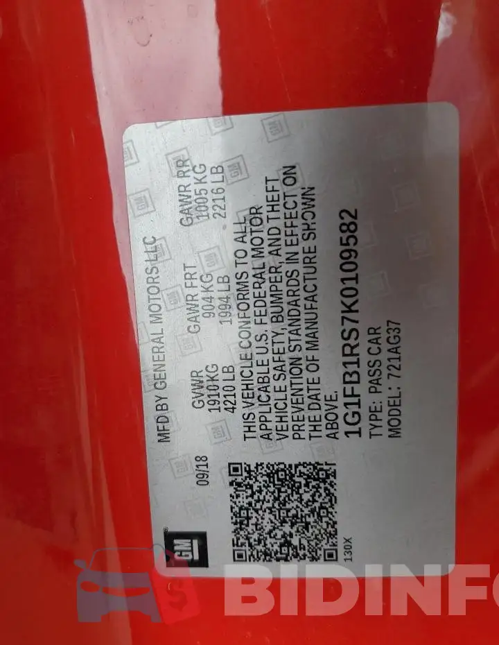1G1FB1RS7K0109582 Photo# 12