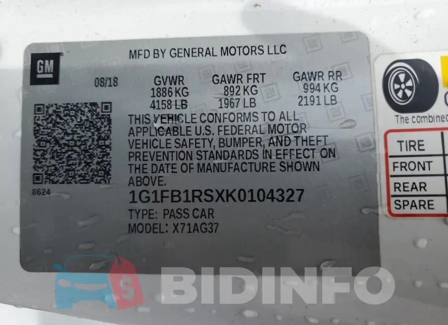 1G1FB1RSXK0104327 Photo# 12