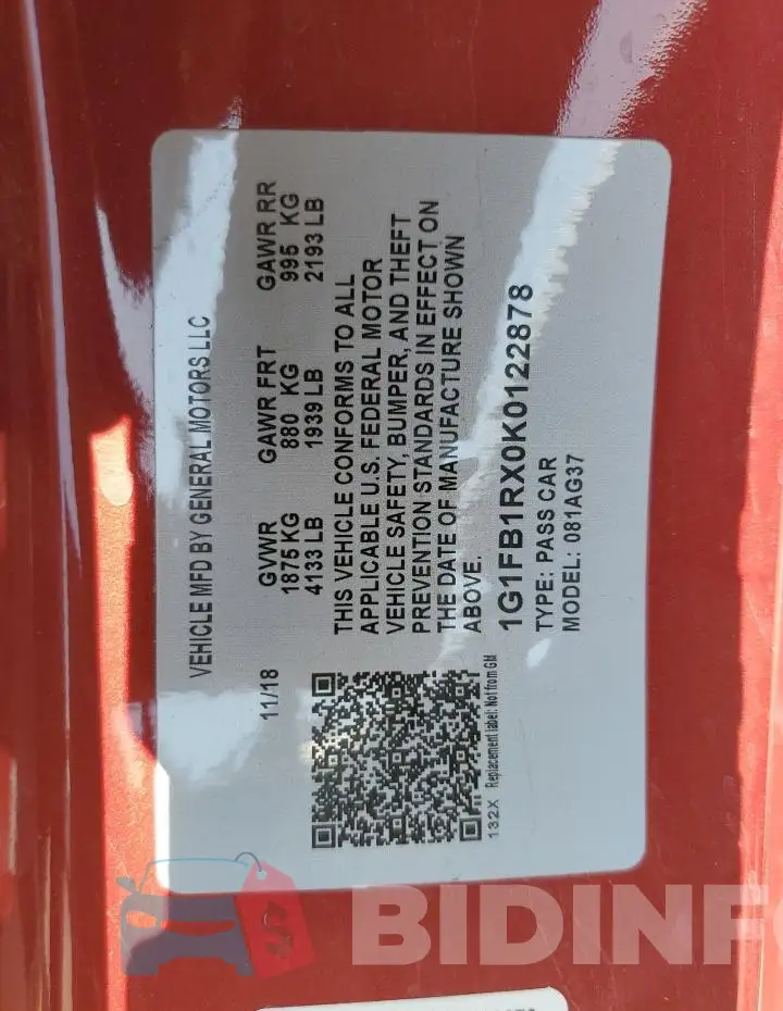 1G1FB1RX0K0122878 Photo# 12