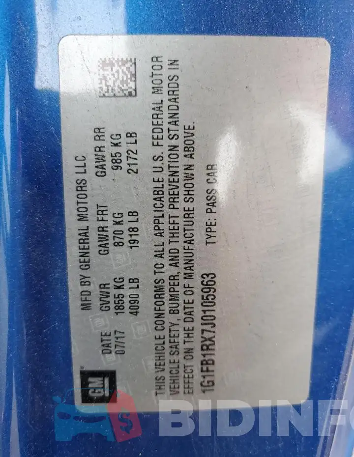 1G1FB1RX7J0105963 Photo# 12