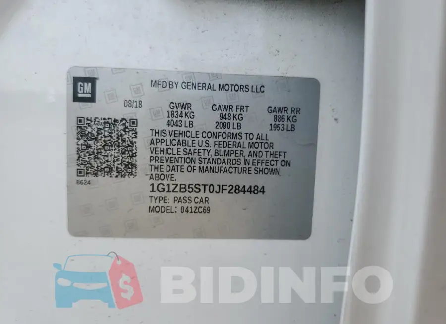 1G1ZB5ST0JF284484 Photo# 12