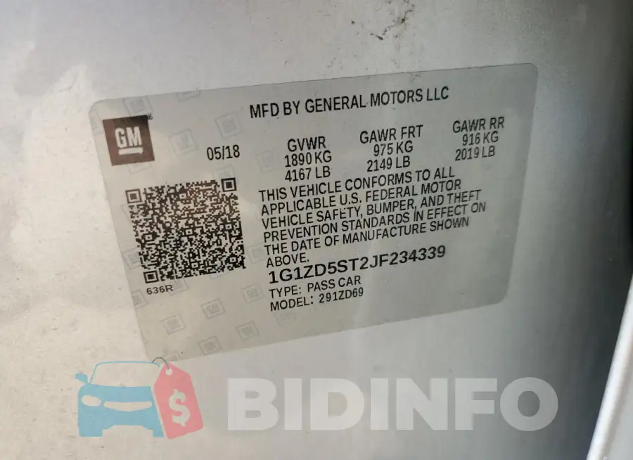 1G1ZD5ST2JF234339 Photo# 12