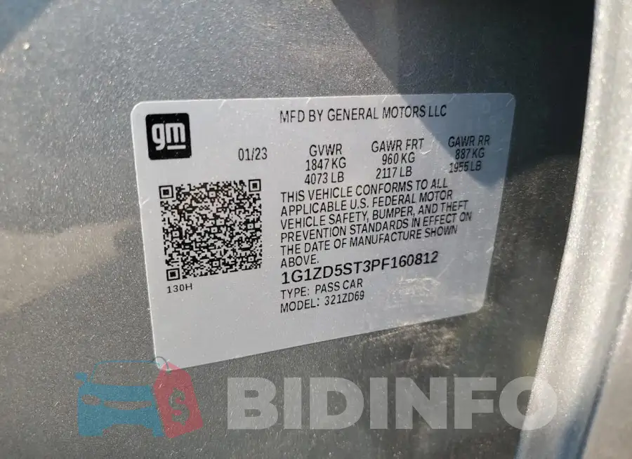 1G1ZD5ST3PF160812 Photo# 13