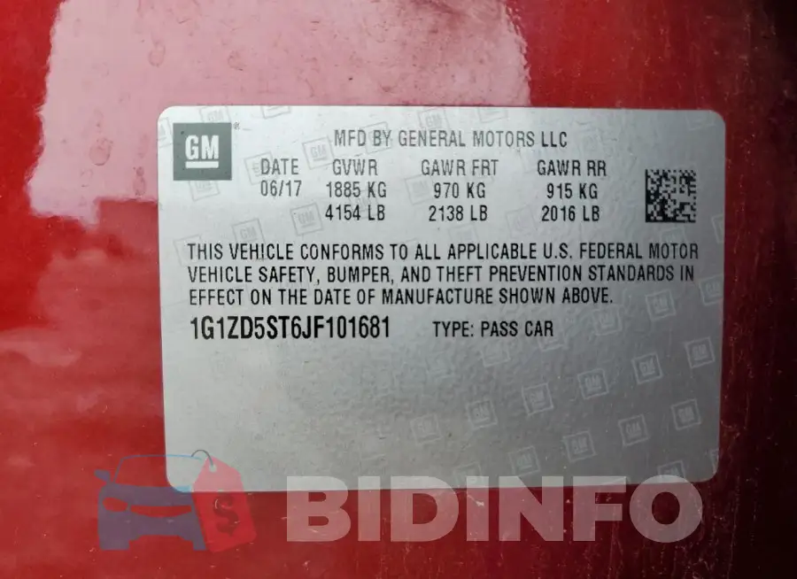 1G1ZD5ST6JF101681 Photo# 12