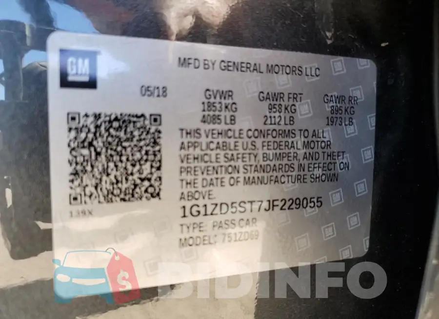 1G1ZD5ST7JF229055 Photo# 13
