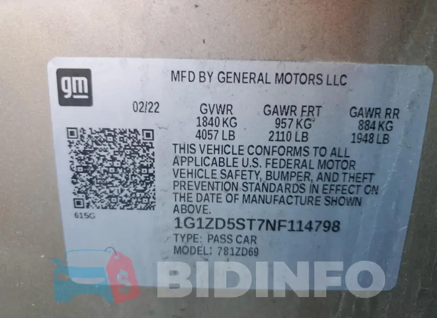 1G1ZD5ST7NF114798 Photo# 13