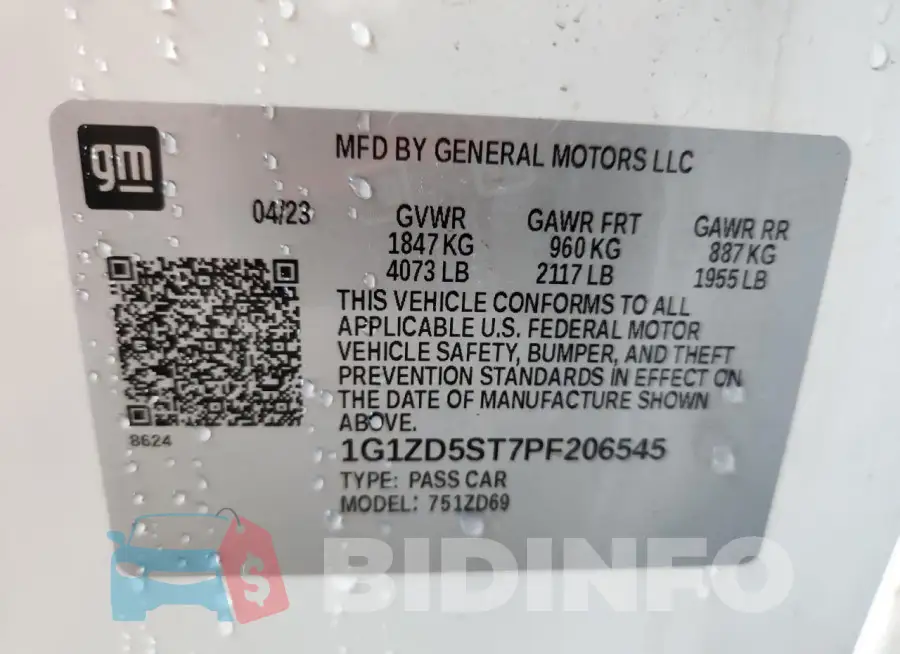1G1ZD5ST7PF206545 Photo# 13