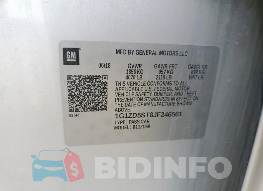 1G1ZD5ST8JF246561 Photo# 13