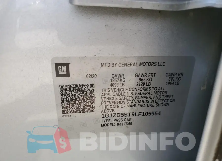 1G1ZD5ST9LF105954 Photo# 12