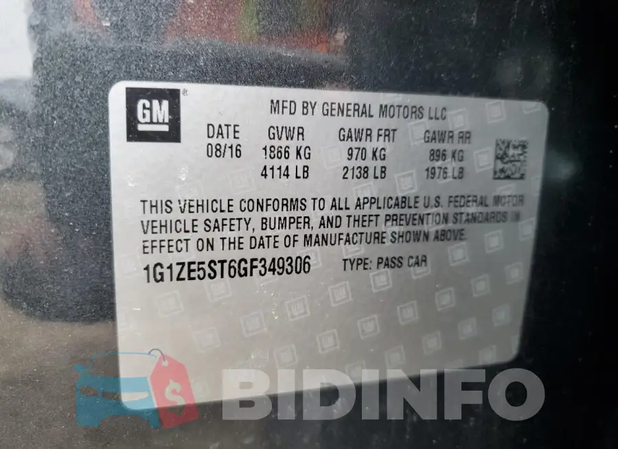 1G1ZE5ST6GF349306 Photo# 12