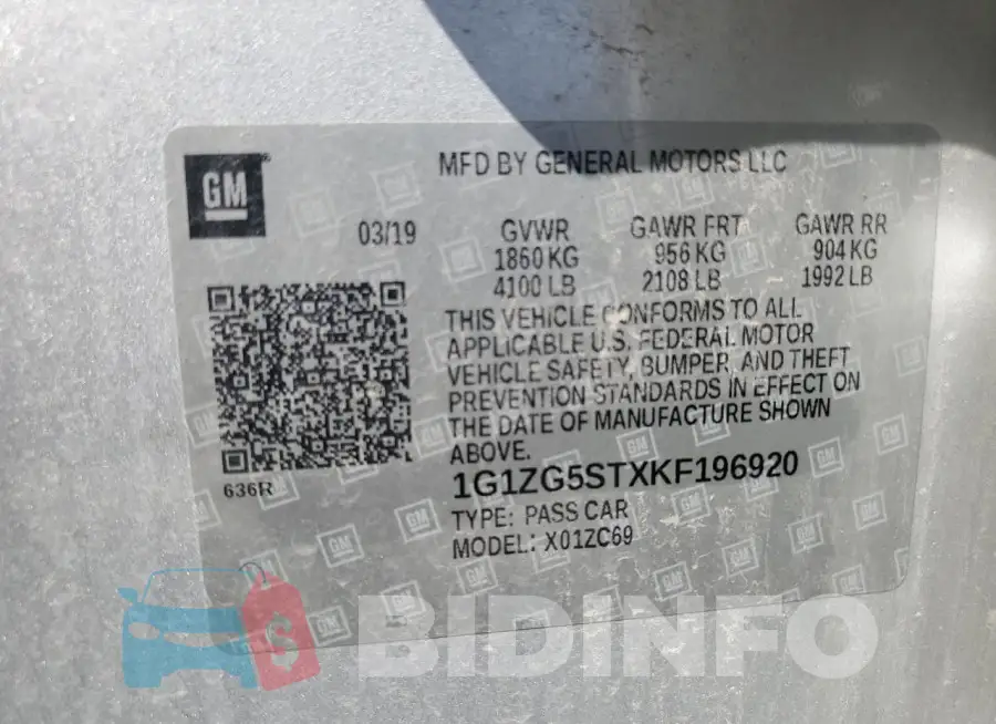 1G1ZG5STXKF196920 Photo# 12