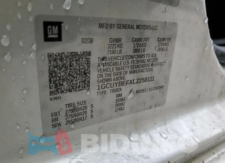 1GCUYBEFXLZ258111 Photo# 12