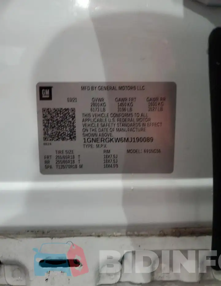 1GNERGKW6MJ190089 Photo# 14