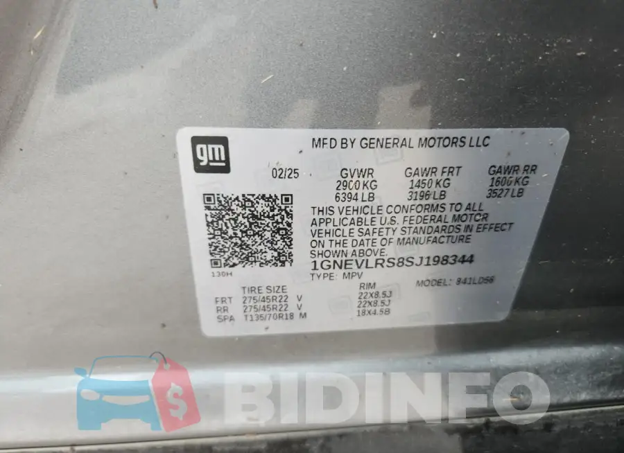 1GNEVLRS8SJ198344 Photo# 14