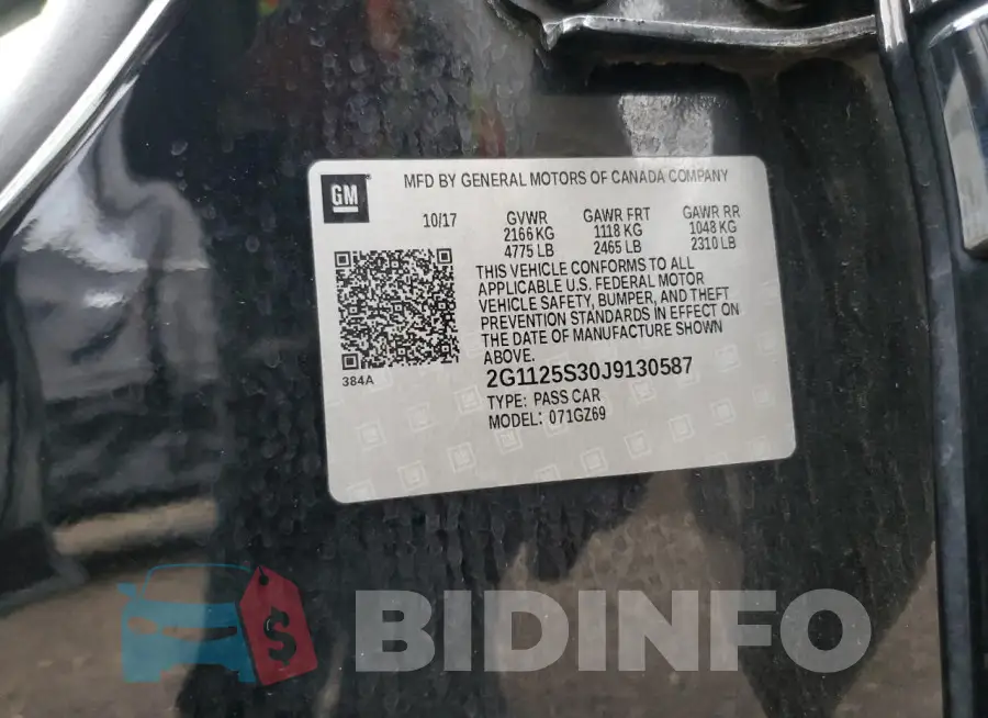 2G1125S30J9130587 Photo# 12