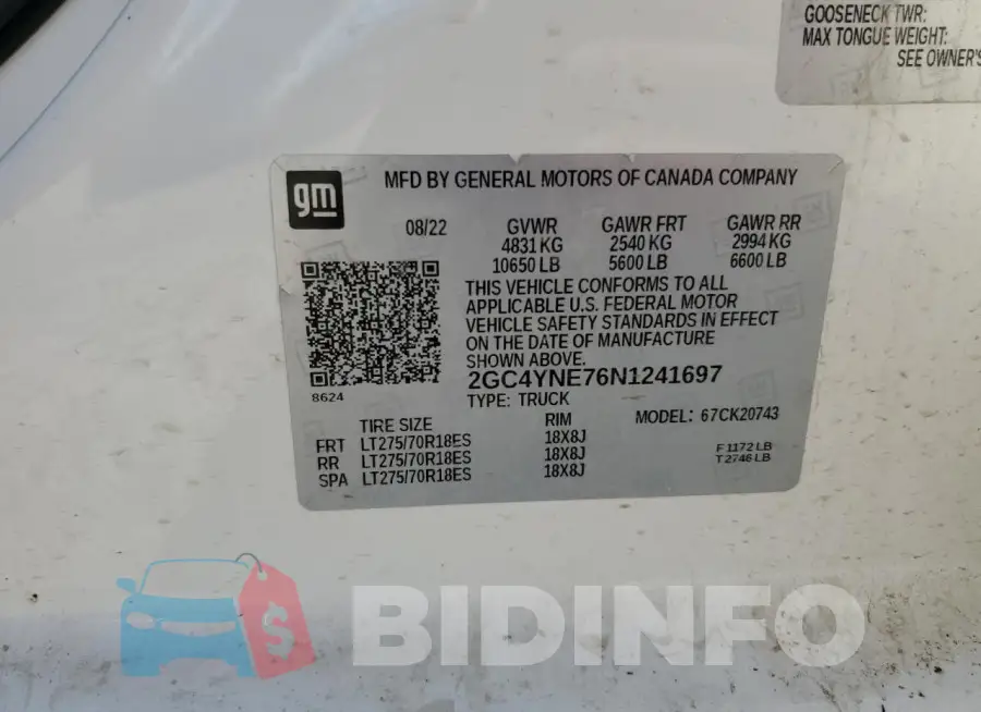 2GC4YNE76N1241697 Photo# 12