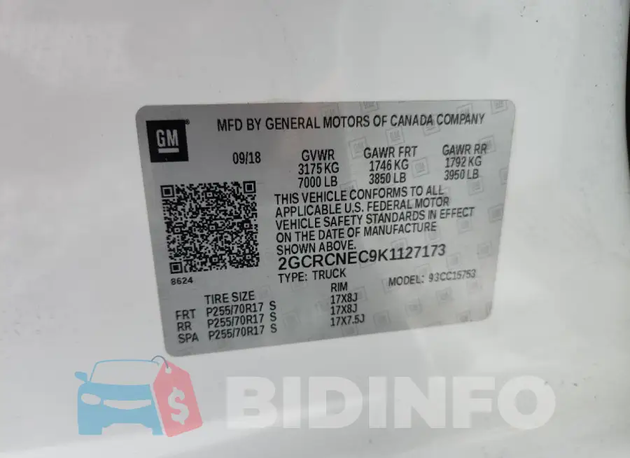 2GCRCNEC9K1127173 Photo# 12